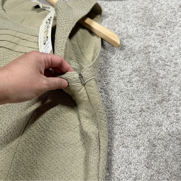 Ethos Paris 100% Organic Cotton Calcutta Sleeveless Mini Dress Textured Sable L - Picture 7 of 13